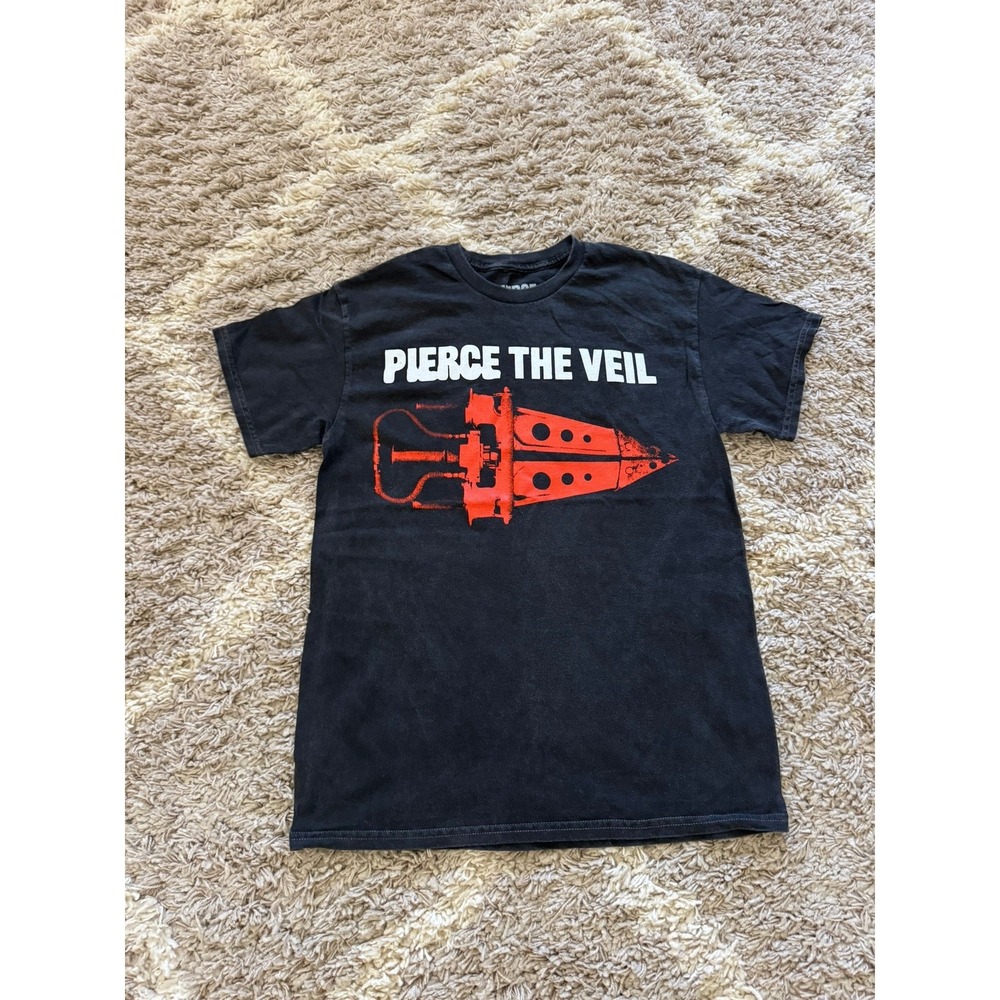Pierce The Veil Band T-Shirt Black Red Tattoo Machine Graphic Size M